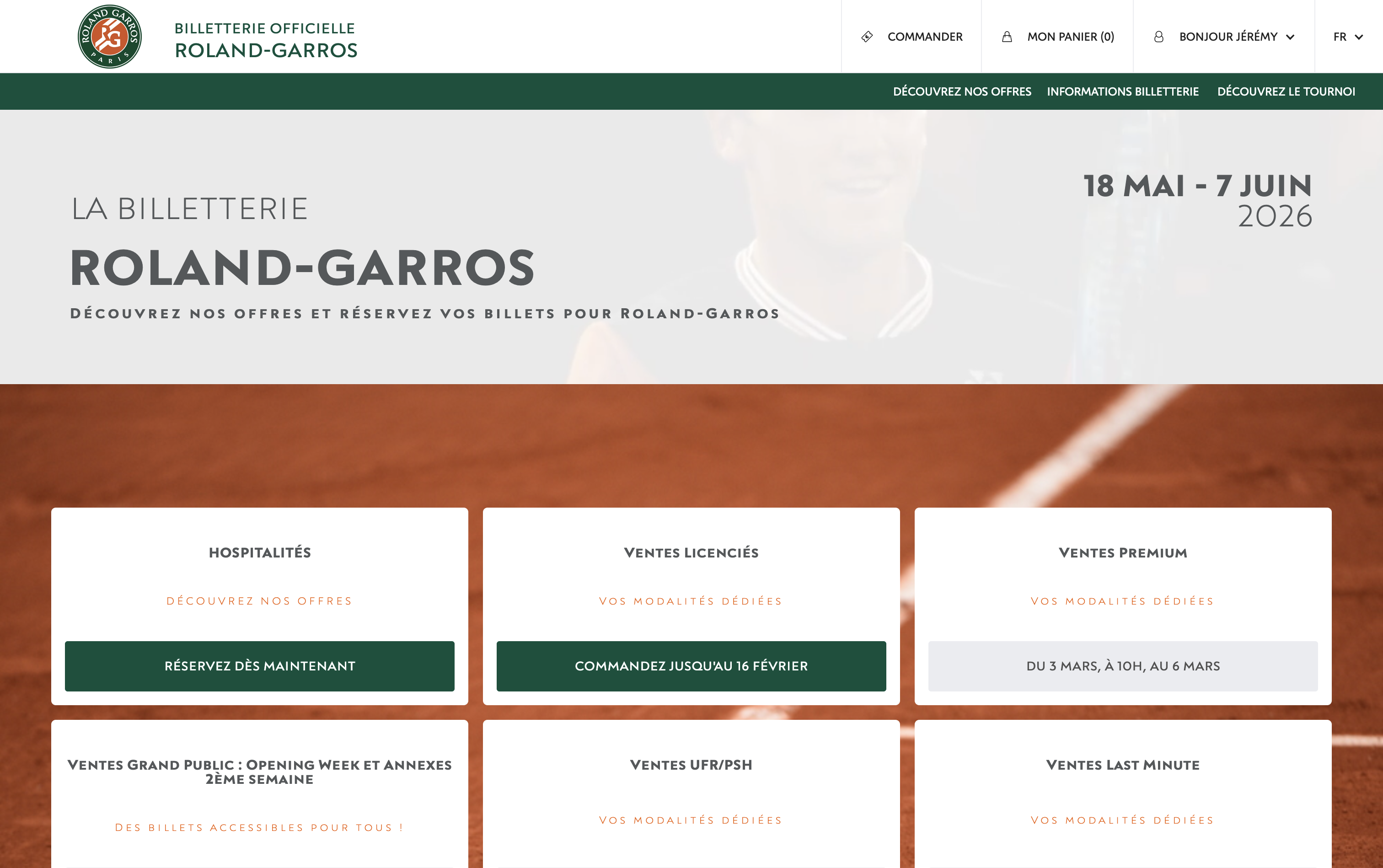 Billetterie Roland-Garros